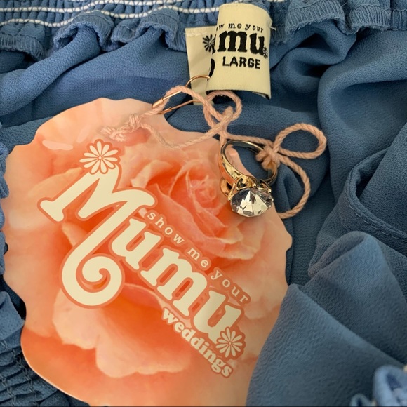 Show Me Your Mumu Hacienda Maxi Dress Blue Crisp - Picture 6 of 9